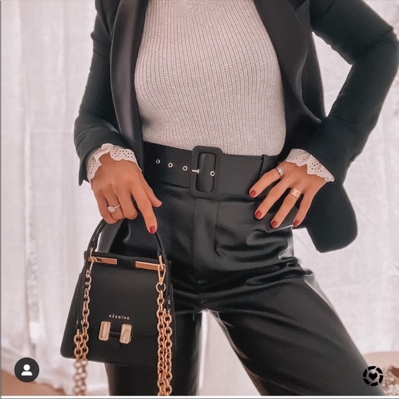 NWT Zara Belted Faux Leather Pants✨Bloggers Fav✨ - Picture 3 of 5